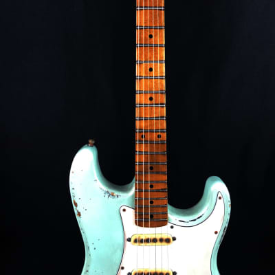 Custom/Hybrid Stratocaster, Heavy Relic, Surf Green over 3-Tone Sunburst image 5