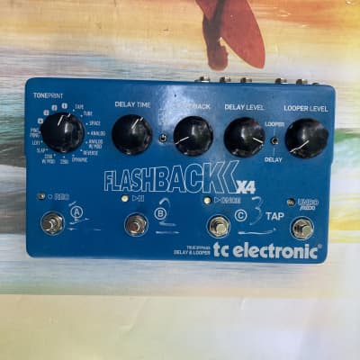 TC Electronic Flashback X4 alchemy audio modified Delay & Looper 2011 - 2019 - Blue modded electric guitar delay, pedal image 1
