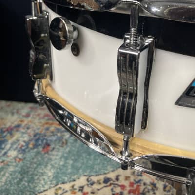 Ludwig 14x5" Vistalite, Blue and Olive Badge, Snare Drum 1970s - Black / White 2 Band Swirl image 4