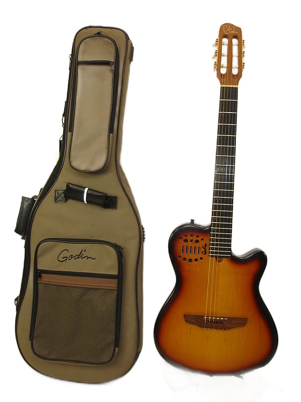 1998 Godin Multiac Nylon Acoustic Electric Guitar, Sunburst w/ Bag image 1