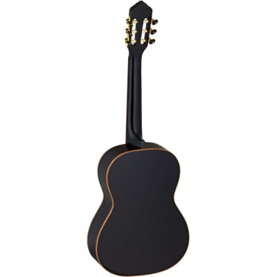 Ortega R221BK-7/8 classical guitar, black, with gig bag image 2
