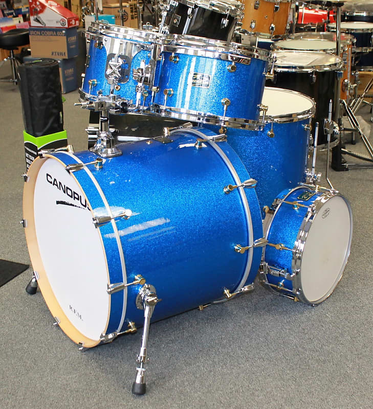 Canopus RFM 5-Piece Maple Drum Kit Blue Sparkle | Reverb