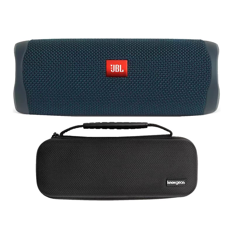 JBL Flip 5 Portable Waterproof Bluetooth Speaker (Ocean Blue) with Knox Gear Hardshell Travel and Protective Case Bundle image 1