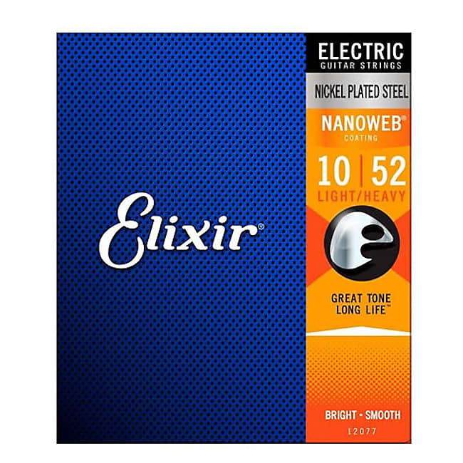 Elixir Electric Guitar Strings with NANOWEB Coating, Light/Heavy (.010-.052) image 1