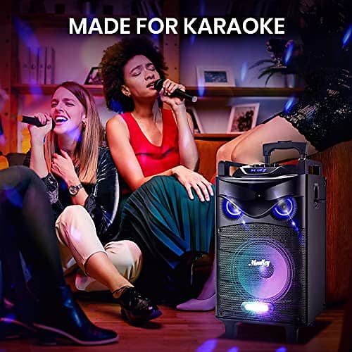 Moukey Adults Karaoke Speaker Singing Machine, Two 10 Woofer PA