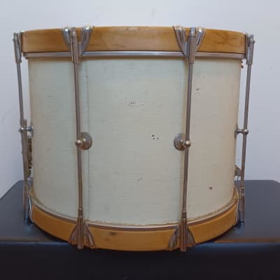 Ludwig Marching Snare - Wood Hoops - 10x14 - 1968 - Keystone Badge - Single Tension - White image 6