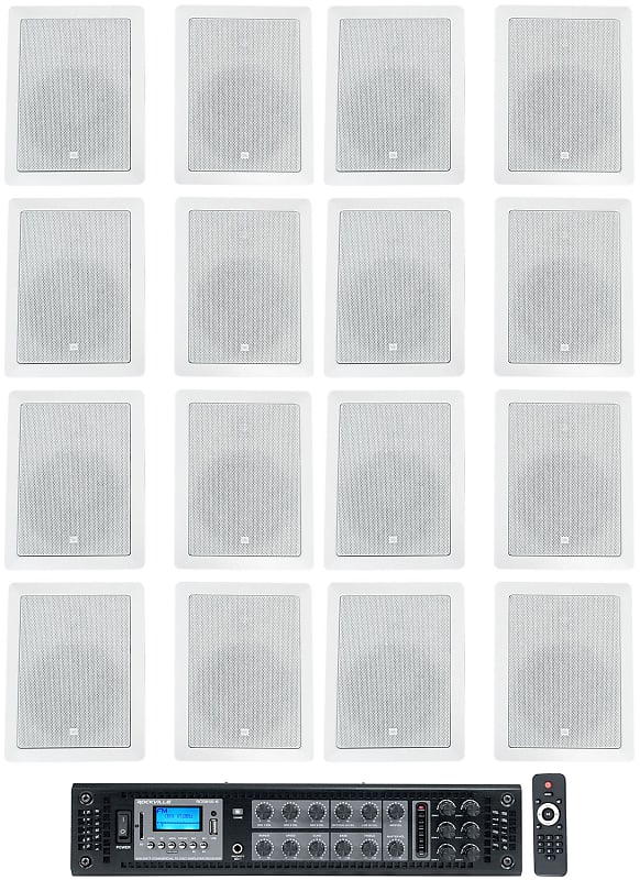 (16) JBL Control 126 WT 6.5&quot; 30w Commercial 70v In-Wall Speakers+Amplifier  			