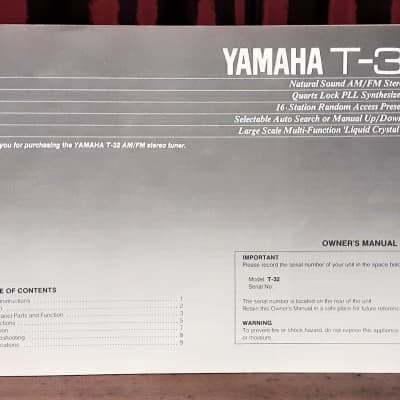 1986 Yamaha T-32 AM/FM Stereo Tuner image 6