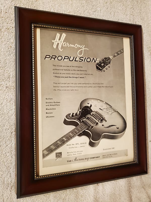 1962 Harmony  Promotional Ad Framed H-75 Original image 1