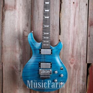 Dean ICON-FMF-TBLS Icon Flamed Top Solid Body with Floyd Rose Trans Blue Satin