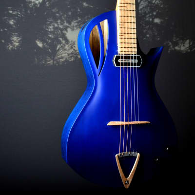 Murray Kuun blue velvet archtop 2023 - Blue Stained Natural Woods with A Slight Burst for sale
