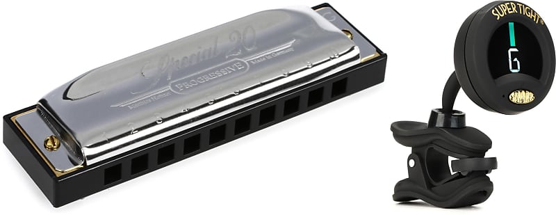 Hohner Special 20 Harmonica - Key of G Bundle with Snark ST-8 Super Tight  Chromatic Tuner