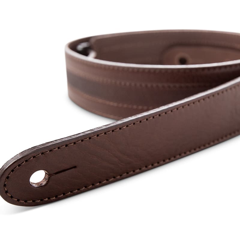 Taylor Slim Vegan Leather Strap, Chocolate Brown Engraving, 1.50