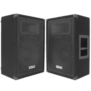 Seismic Audio FL-12MP Passive 1x12" 300w Floor Monitor Wedge Speakers (Pair)