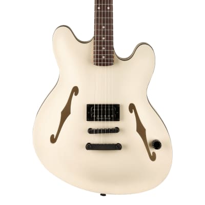 Fender Tom DeLonge Starcaster Electric Guitar, Satin Olympic White, Rosewood for sale