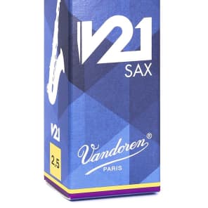 Vandoren SR8225 V21 Series Tenor Saxophone Reeds - Strength 2.5 (Box of 5)