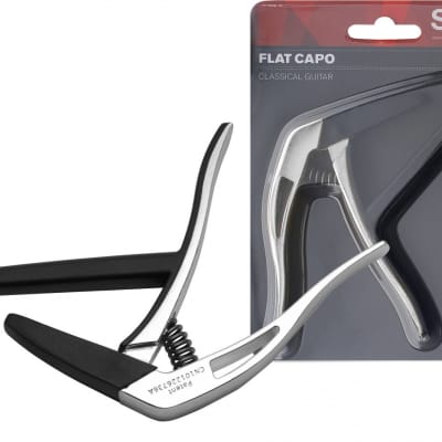 Stagg SCPX-FL CR Chrome Flat Trigger Shape Capo For Classical Guitar for sale