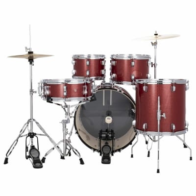 Ludwig LC190 Accent Fuse 5-Piece Complete Drum Set with Cymbals and Hardware, Red Sparkle image 3