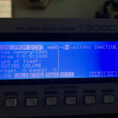 Akai S3000XL w SCSI Fuse Mod, 32MB, New Warm Blue LED display