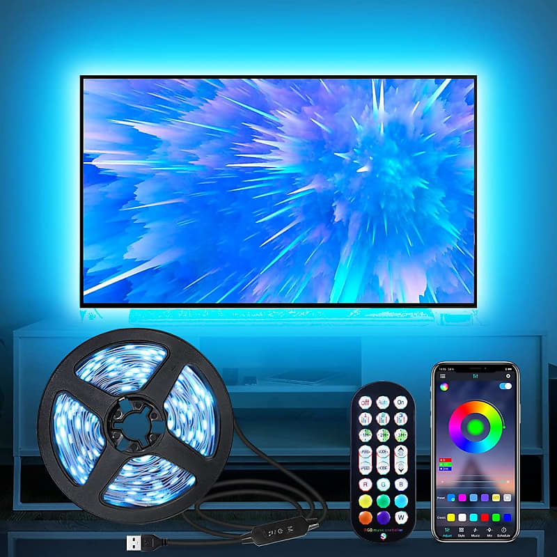 Fancy LED Strip Lights 5050 RGB Music Sync Bluetooth for Rooms TV