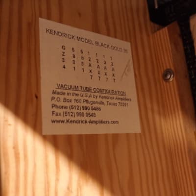 Kendrick Black Gold 35 1x12" Tube Combo Amp image 9