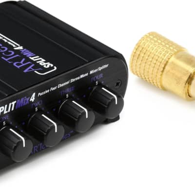 ART SPLITMix4 Passive 4-channel Mixer / Splitter  Bundle with Hosa GHP-105 3.5mm TRS Female to 1/4-inch TRS Male Headphone Adapter image 1