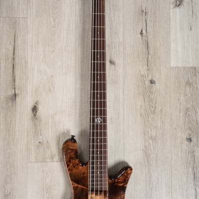 Spector NS Ethos 5 5-String Bass, Poplar Burl Top, Super Faded Black Gloss image 4