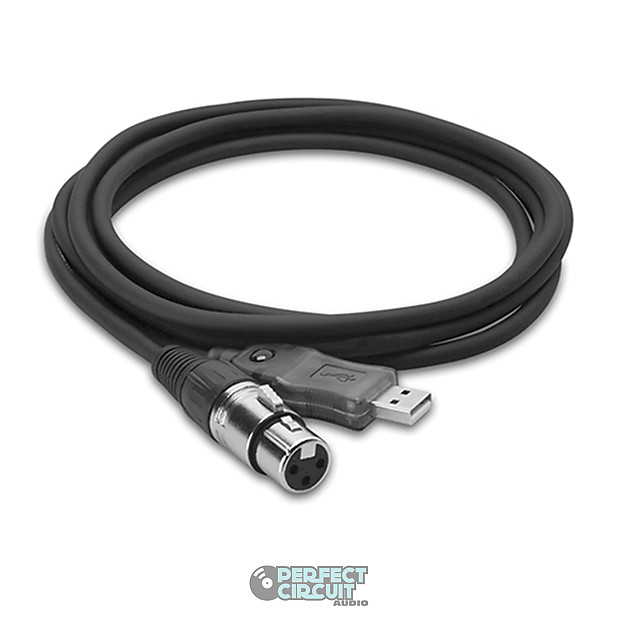Hosa UXA-110 XLR3F to USB Type A Tracklink Mic Interface Cable - 10' image 1
