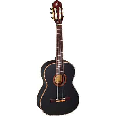 Ortega Family Series R221BK-7/8 7/8 Size Classical Guitar Regular Gloss Black 0.875 image 3