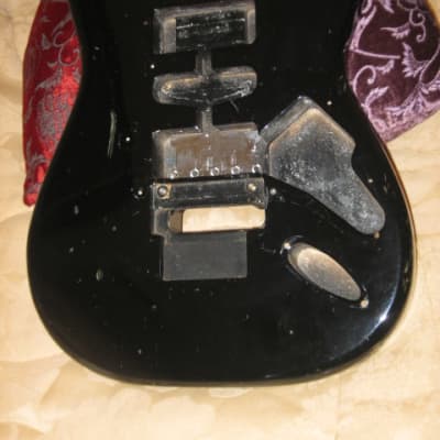 used 1992- 1993 Fender Japan gutted BODY from HRR Hot Rod Reissue Stratocaster -  BODY part/model # HRR-60, + orig NECK PLATE & orig screws, orig BACK PLATE & non orig screws, & strap buttons (NO: neck, pickups, electronics, tremolo & NO other parts) image 1