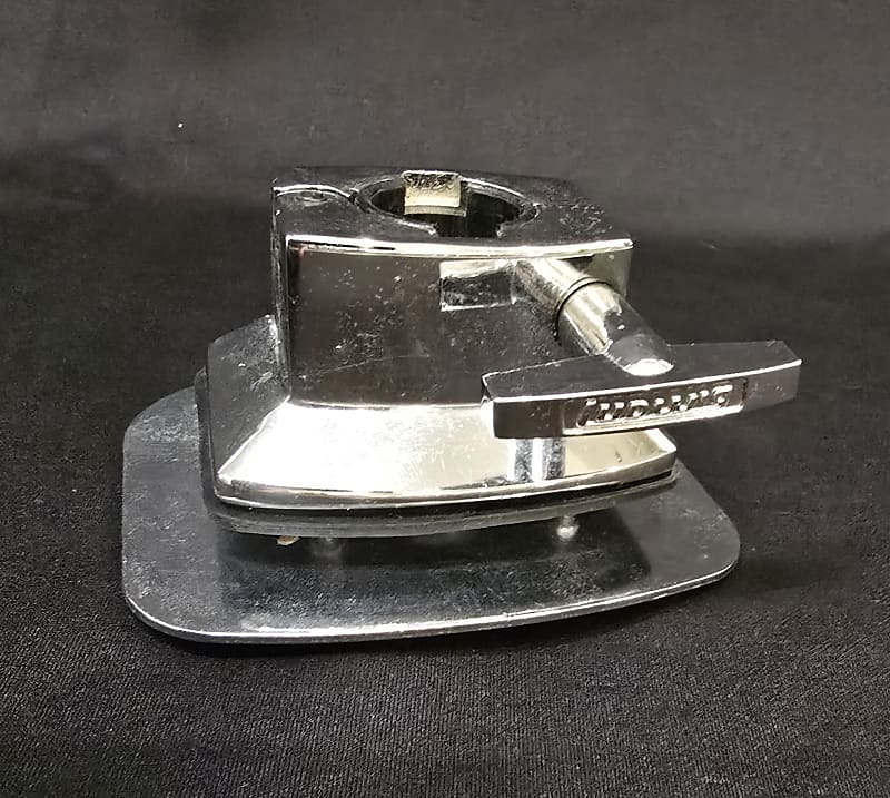 Ludwig Single tom post bass drum mounting base plate bracket 1990s 2000s - Chrome image 1