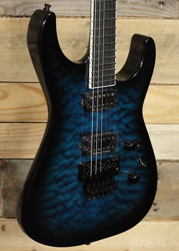Jackson Custom Shop SL 2H FR QMT Electric Guitar Trans Blue | Reverb