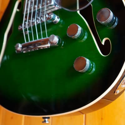 Carparelli Electric Guitar Classico SH2 [Semi-Hollow] - Dark Green Burst (Custom Setup) image 9