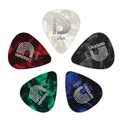 D'Addario Assorted Pearl Celluloid Guitar Picks (10 Pack, Extra Heavy) image 3