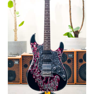 James Tyler USA Studio Elite HD-Crazy Water Semi-Gloss SSH w/Rosewood FB, Black Pearl Pickguard, Faux Matching Headstock, Midboost & Bypass Button image 2