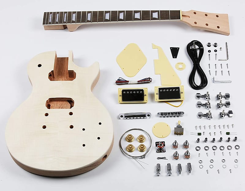 DIY Electric Guitar Kit Les Paul Mahogany Body Maple Neck and