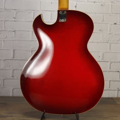 Galanti (Guild) Hollowbody Electric Guitar c1969 Red Burst w/Chip Case #201124 image 5