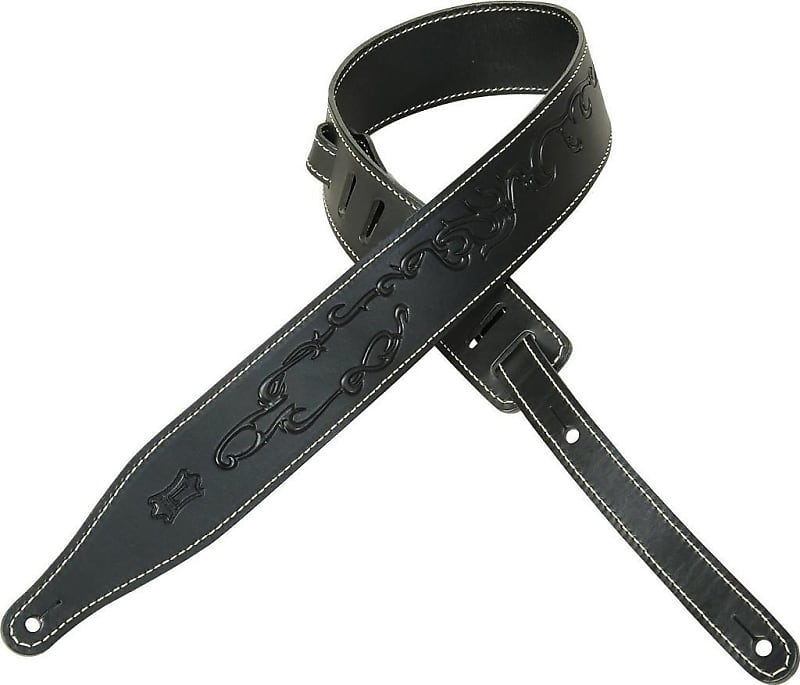 Levy's Folk Instrument Series Black Leather Banjo Strap