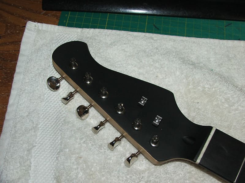 Loaded Guitar Neck...22 frets...satin black headstock....vintage tuners..#1. image 1