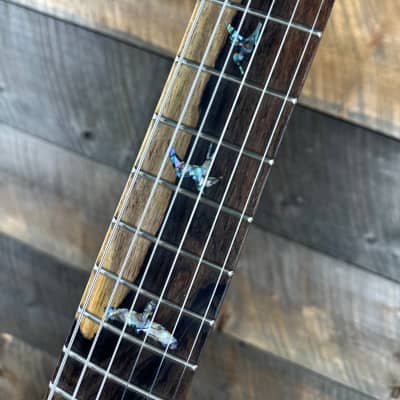 PRS Wood Library Custom 24 Semi-Hollow Flame Maple 10 Top, Korina Back, Torrified Maple Neck, Ziricote FB - Faded Blue Jean Satin 391870 image 7