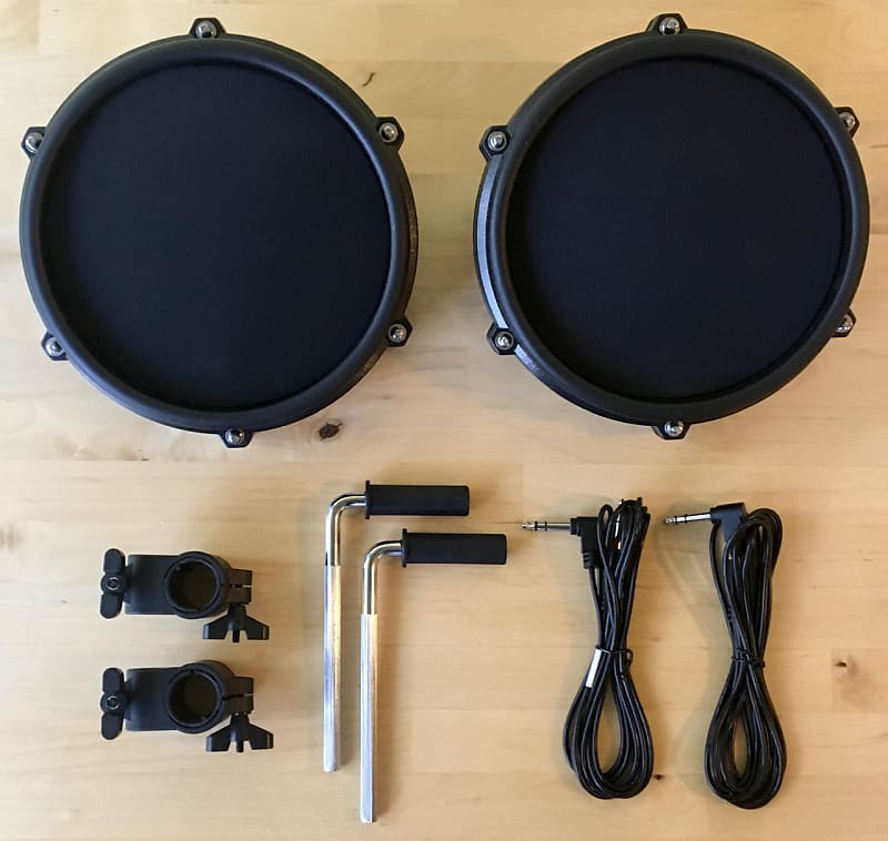 NEW -2 PACK- Alesis  Nitro 8 Inch SINGLE-ZONE Mesh Tom Pad Expansion- 8" Drum, Clamp, Cable - DMPad image 1