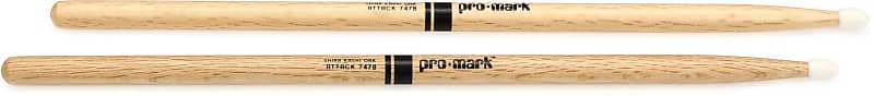 Promark Classic Attack Drumsticks - Shira Kashi Oak  747B  Nylon Tip image 1