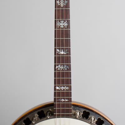 Wm. Lange  Super Orpheum 3 Tenor Banjo,  c. 1929, ser. #17368, black tolex hard shell case. image 8