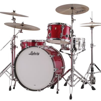 Ludwig *Pre-Order* Classic Maple Red Sparkle Downbeat 14x20_8x12_14x14 Drums Shells Made in USA Kit Authorized Dealer image 3