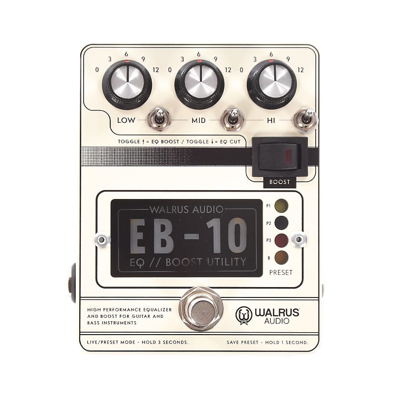 Walrus Audio EB-10 Preamp / EQ / Boost Guitar Effect Pedal - Cream - New image 1