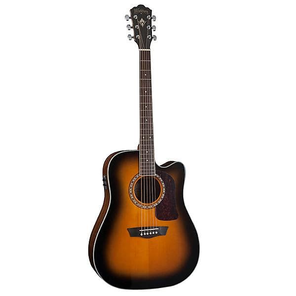 Washburn Heritage Dreadnought Acoustic Electric Guitar Tobacco Burst image 1