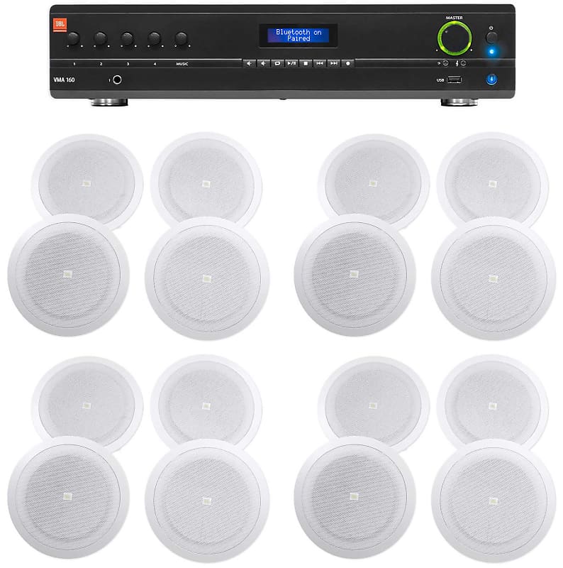 JBL VMA160 60 Watt Amplifier+(16) 8" JBL Speakers For Reverb