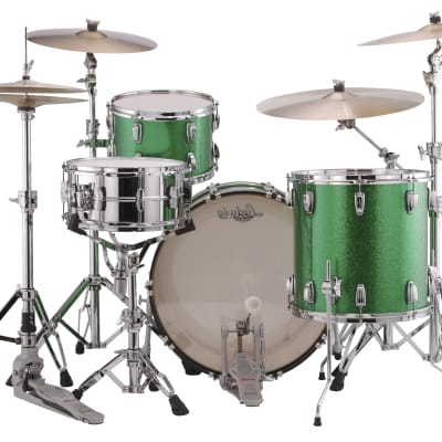 Ludwig Classic Maple Green Sparkle Fab 14x22_9x13_16x16 Drum Set Shell Pack | Authorized Dealer image 3