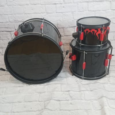 Unknown Black 3 Piece Junior Size Drum Kit image 1