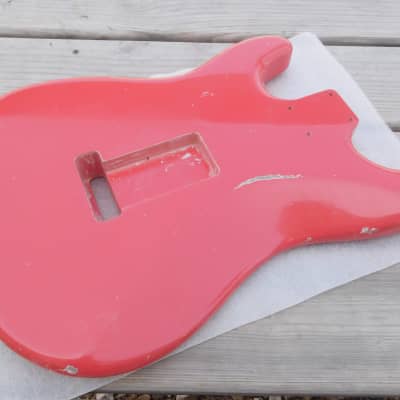 Immagine 4lbs 1oz BloomDoom Nitro Lacquer Aged Relic Faded Fiesta Red S-Style Vintage Custom Guitar Body - 11